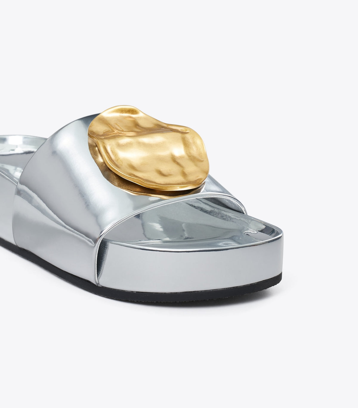 Tory Burch New - Patos Mismatched Platform Slide - Argento
