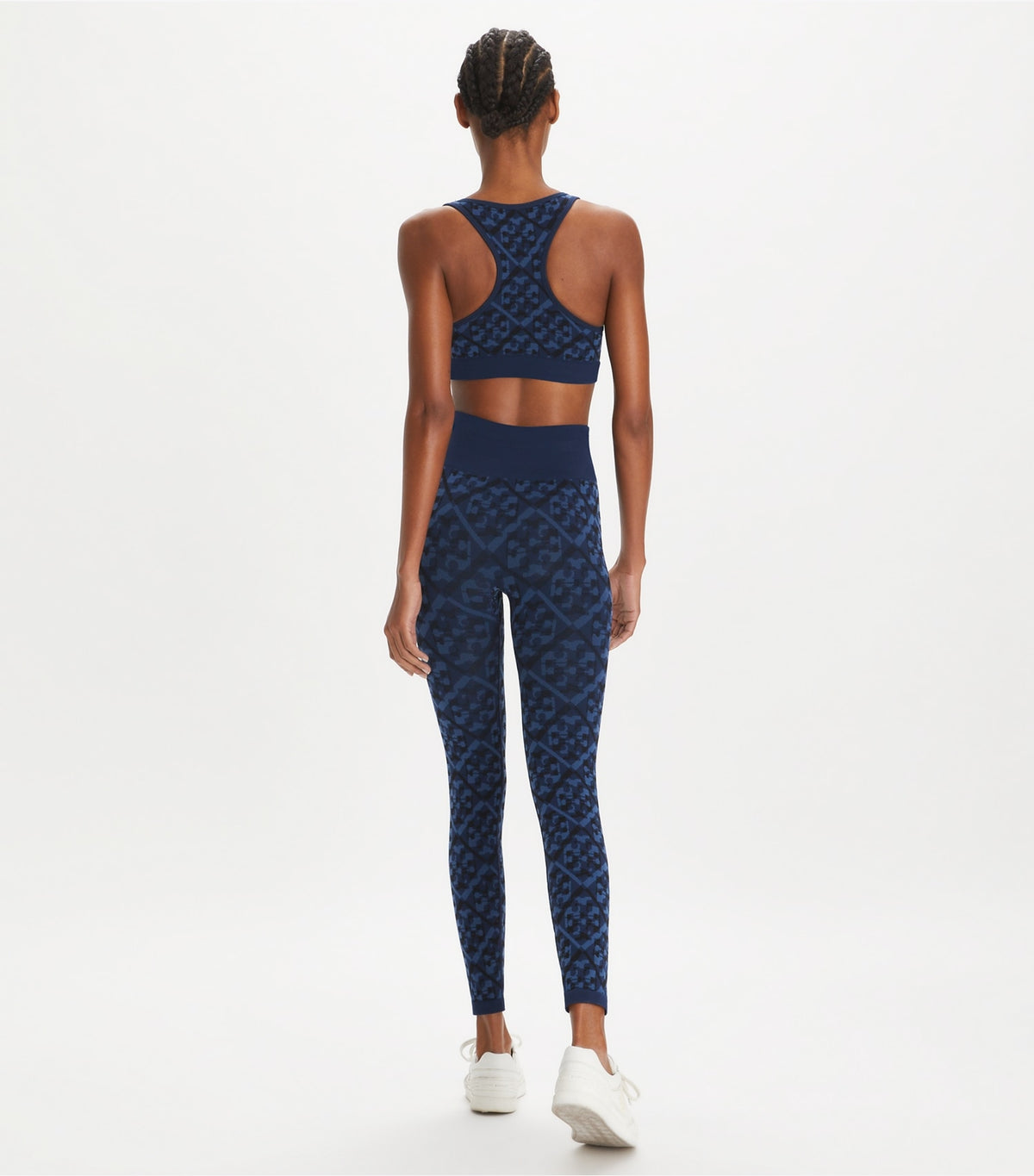 Tory Burch Popular - Prismatic T Monogram Jacquard Seamless Bra - Dark Blue Prismatic T Monogram