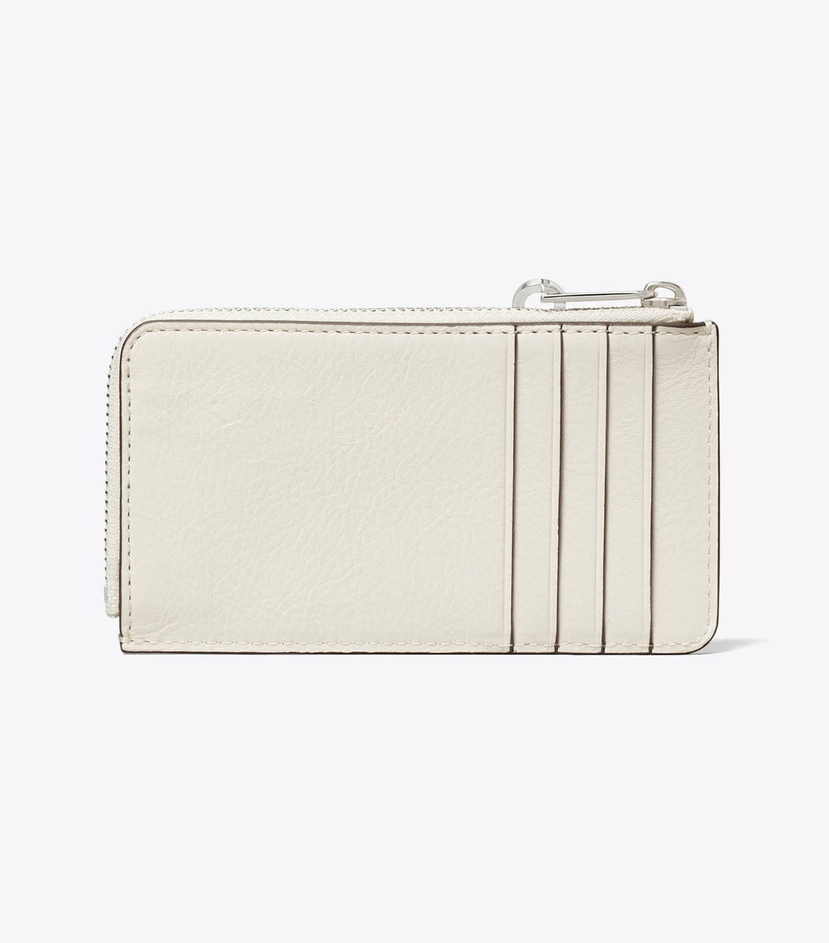 Tory Burch Best Price - Charlie Quilted Zip Card Case - Light Cream / Charms