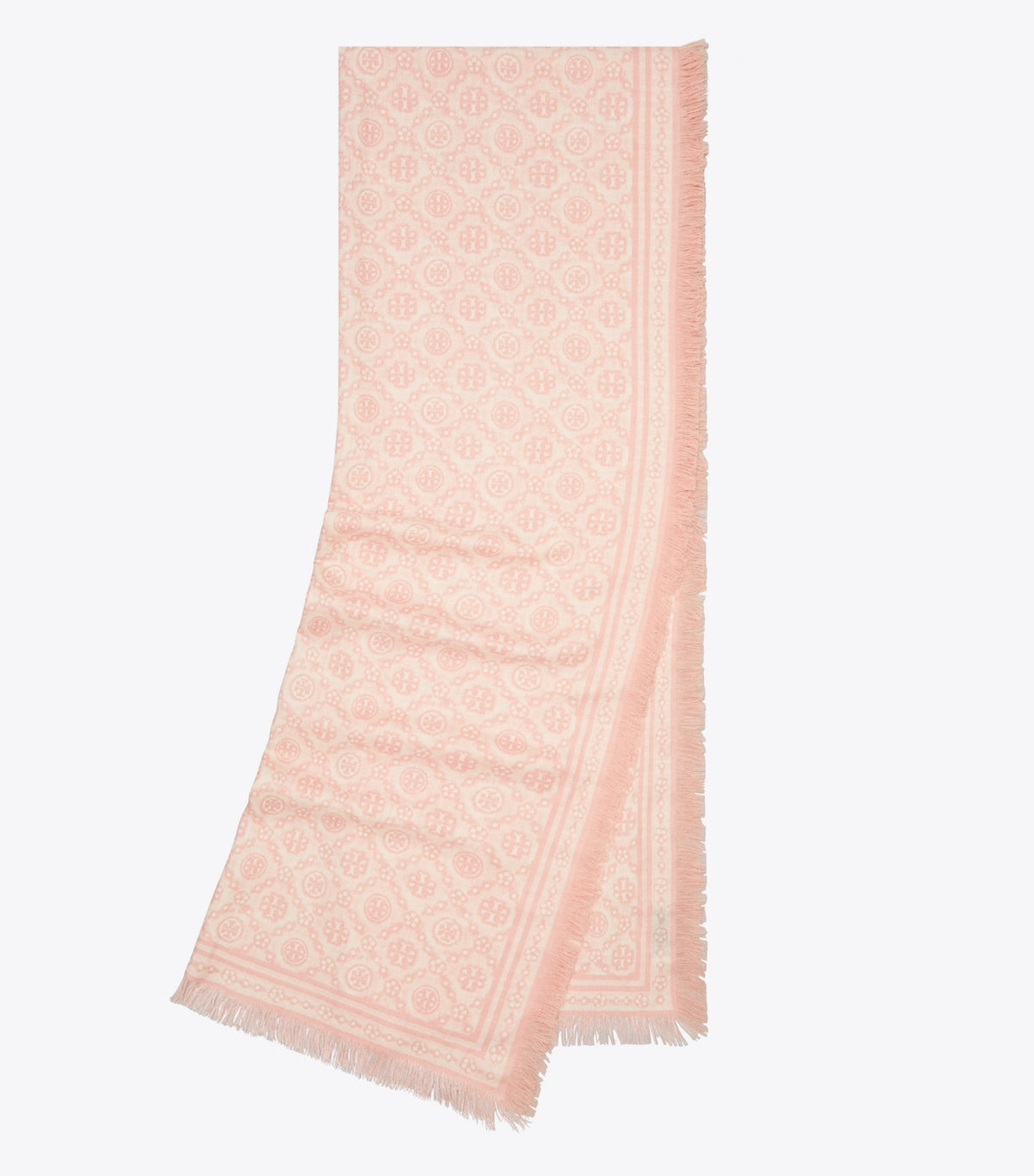 Tory Burch Popular - T Monogram Floral Oblong Scarf - Pink T Monogram