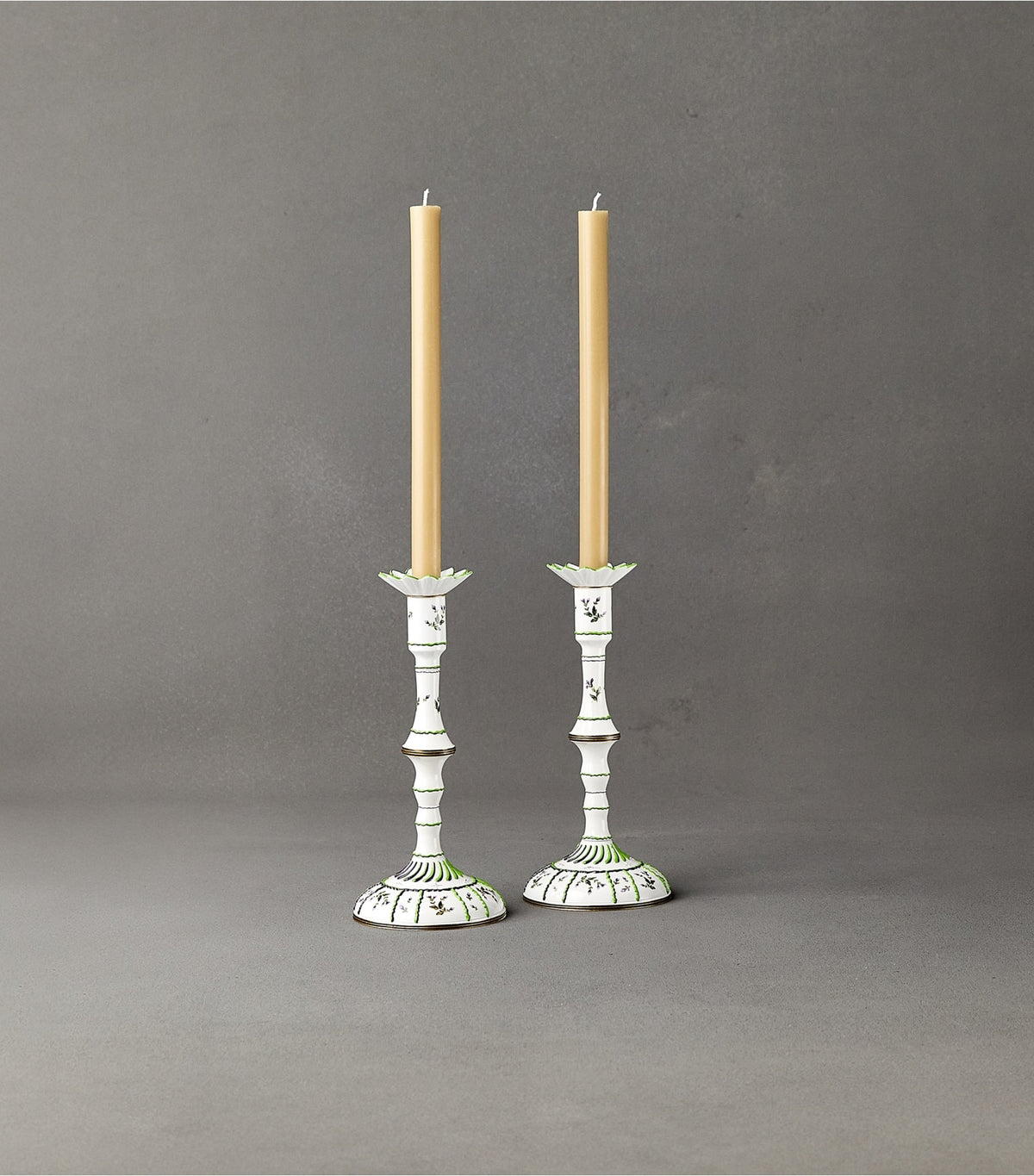 Tory Burch Everyday - Jolie Fleur Candlesticks, Set Of 2 - New Ivory