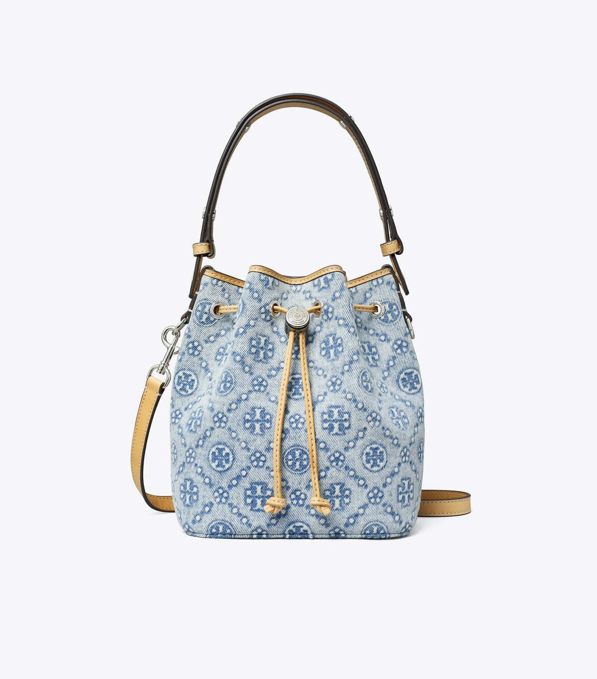Tory Burch Special Offer - T Monogram Denim Mini Bucket Bag - Powder Blue