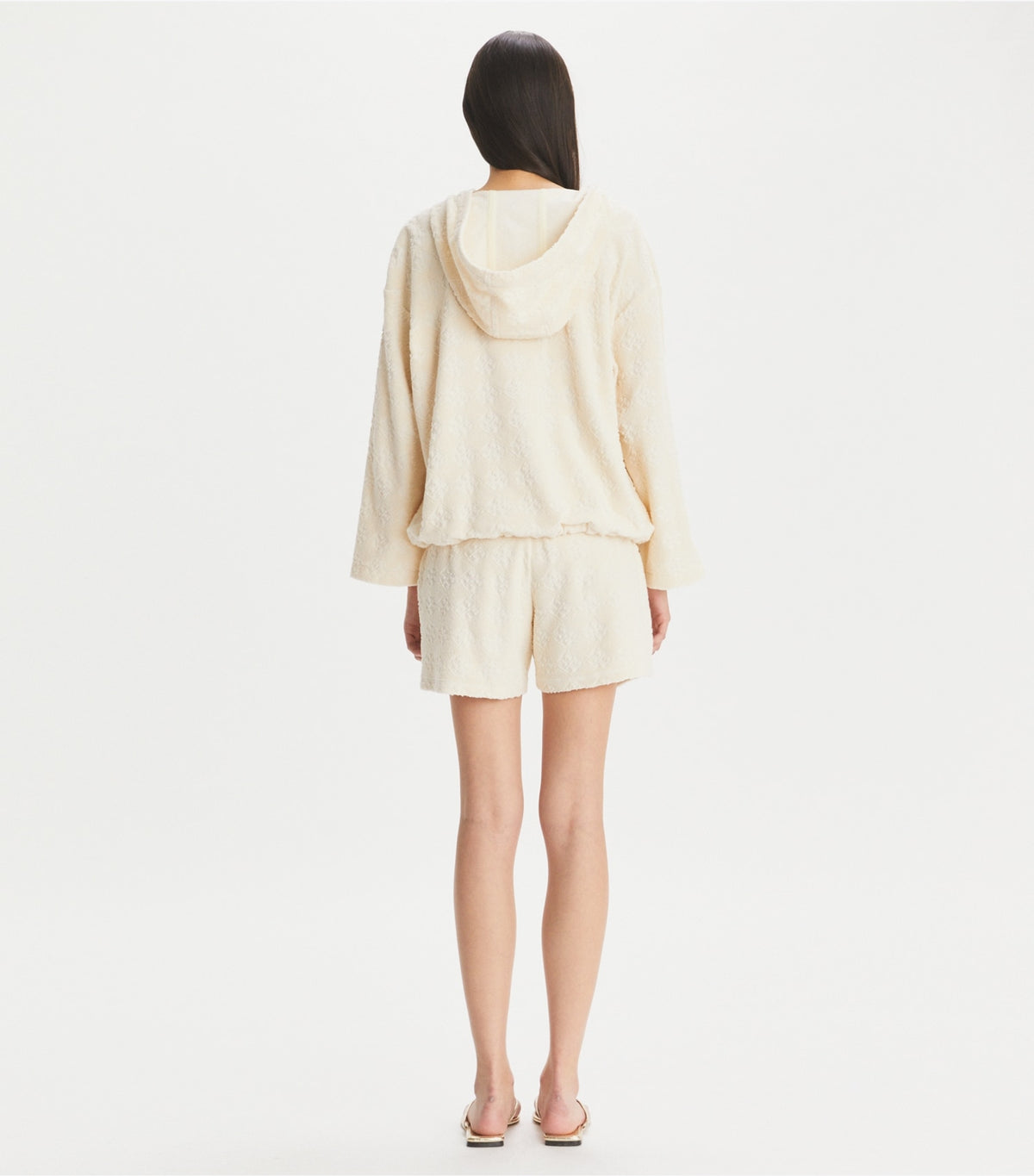 Tory Burch Best Seller - Terry Jacquard Logo Hoodie - New Ivory