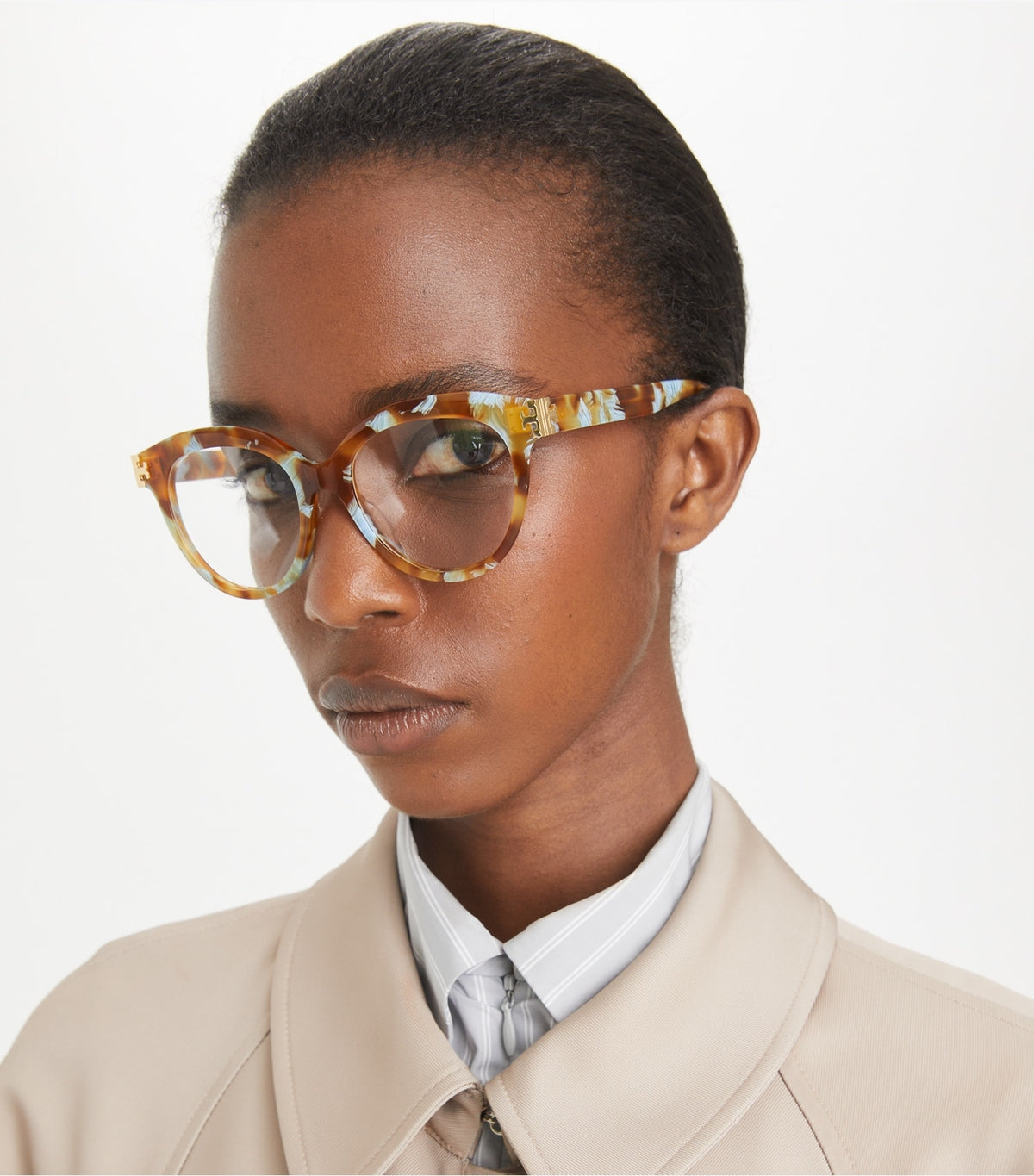 Tory Burch Latest - Eleanor Round Eyeglasses - Gradient Tortoise
