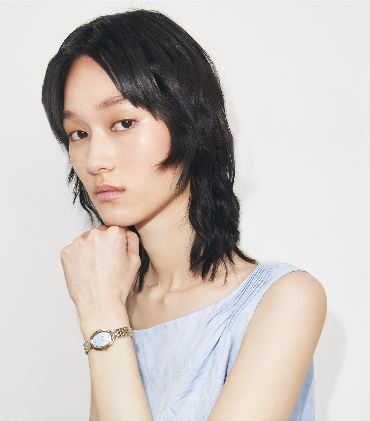 Tory Burch Great Value - Oval Watch - Light Blue Mop/Gold/Two-Tone