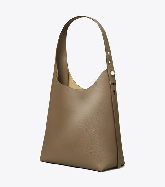 Tory Burch Essential - Leather Hobo Bag - Wild Mushroom