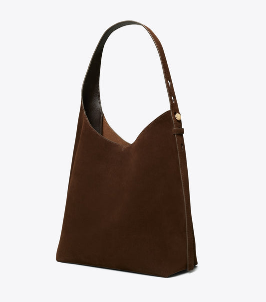 Tory Burch Recommended - Suede Hobo Bag - Dark Cocoa