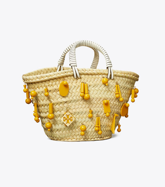 Tory Burch Best Seller - Small Raffia Embroidered Tote - Cassia