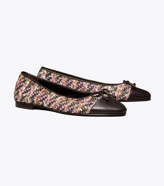 Tory Burch Hot Sale - Cap-Toe Ballet - Rosa Multi / Cocoa