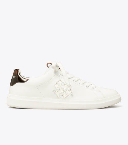 Tory Burch Discount - Double T Howell Court Sneaker - Titanium White / Creta