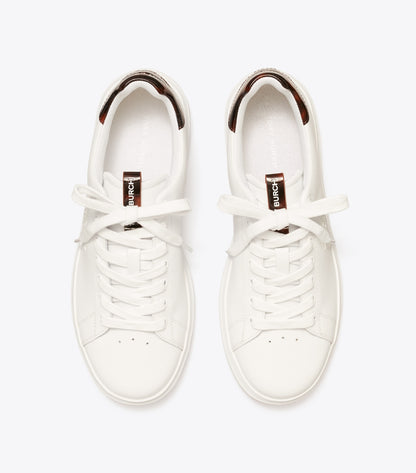 Tory Burch Discount - Double T Howell Court Sneaker - Titanium White / Creta