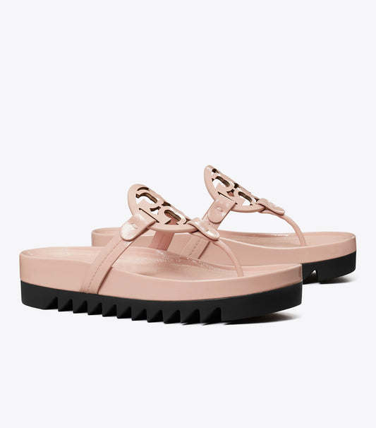 Tory Burch Essential - Miller Cloud Lug Sandal - Pink Brick / Perfect Black