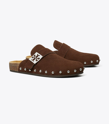Tory Burch Exclusive - Mellow Studded Mule - Dark Cocoa / Silver