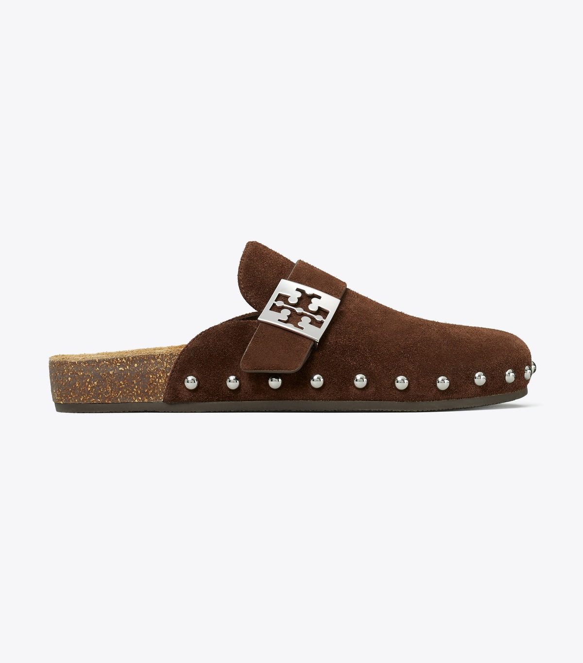 Tory Burch Exclusive - Mellow Studded Mule - Dark Cocoa / Silver