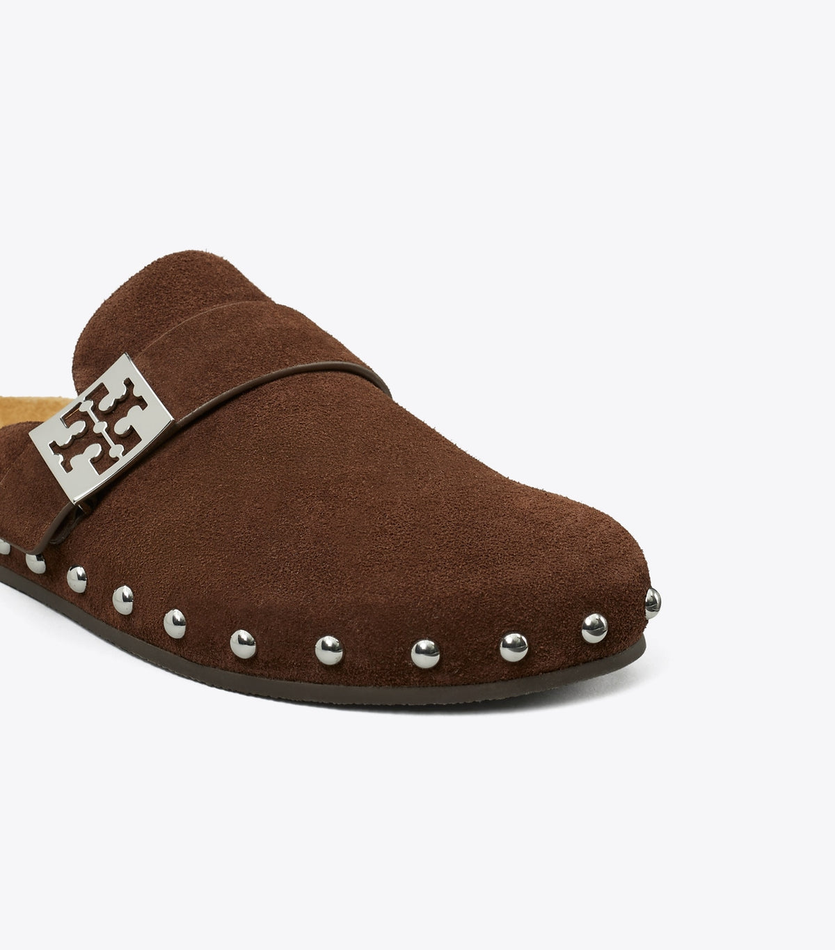 Tory Burch Exclusive - Mellow Studded Mule - Dark Cocoa / Silver