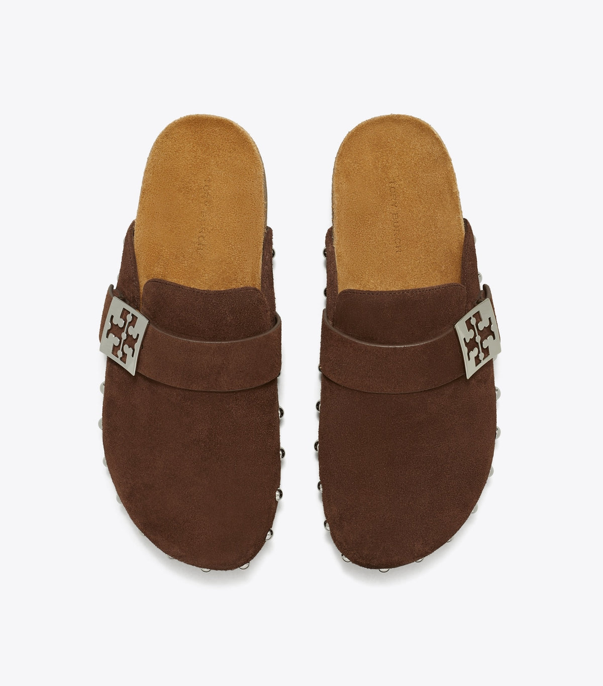 Tory Burch Exclusive - Mellow Studded Mule - Dark Cocoa / Silver