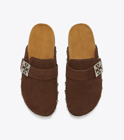 Tory Burch Exclusive - Mellow Studded Mule - Dark Cocoa / Silver
