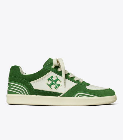 Tory Burch Discount - Clover Court Sneaker - White / Mossy Green / Mossy Green