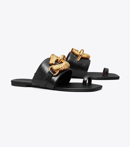 Tory Burch Featured - Jessa Toe Ring Sandal - Perfect Black