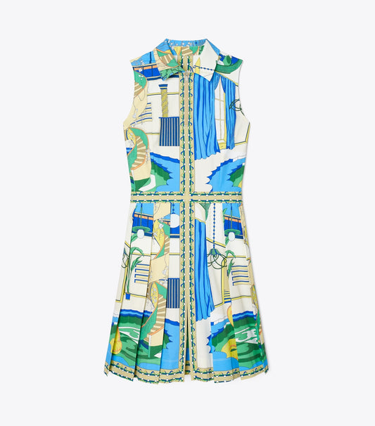 Tory Burch Classic - Printed Golf Dress - The Pool Blue