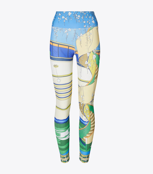 Tory Burch Latest - Printed Nylon Legging - The Pool Blue