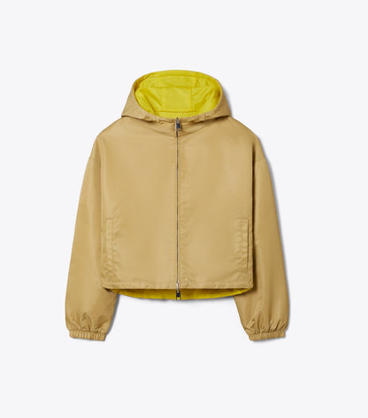 Tory Burch Latest - Reversible Cropped Nylon Jacket - Green / Lemon
