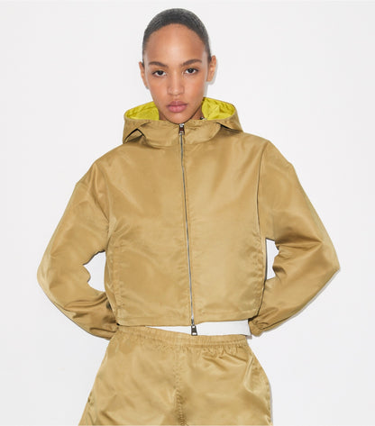 Tory Burch Latest - Reversible Cropped Nylon Jacket - Green / Lemon