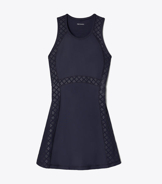 Tory Burch Sale - T Monogram Mesh Tank Dress - Medium Navy