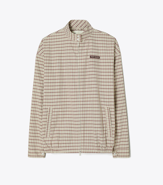 Tory Burch Premium - Nylon Plaid Golf Jacket - Crimson Rust Dense Plaid Sport