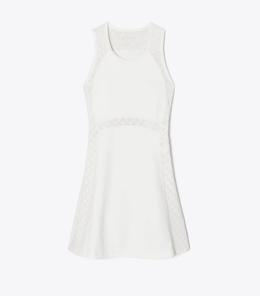 Tory Burch Trending - T Monogram Mesh Tank Dress - Snow White