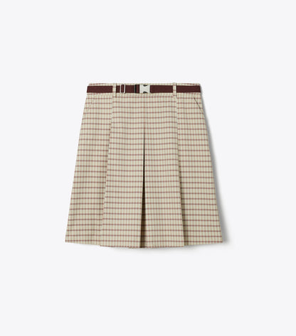 Tory Burch Signature - Plaid Golf Skirt - Crimson Rust Dense Plaid Sport