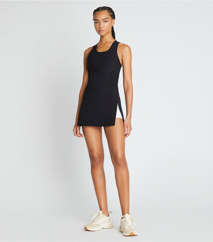 Tory Burch Smart Buy - Performance Jersey Side-Slit Tennis Dress - Black / Black