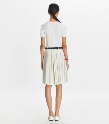 Tory Burch Value - Wool Performance Golf Skirt - New Ivory Light Stripe