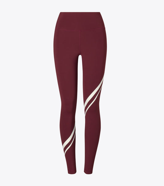 Tory Burch Trending - Sculpt Compression Diagonal Chevron Legging - Winetasting