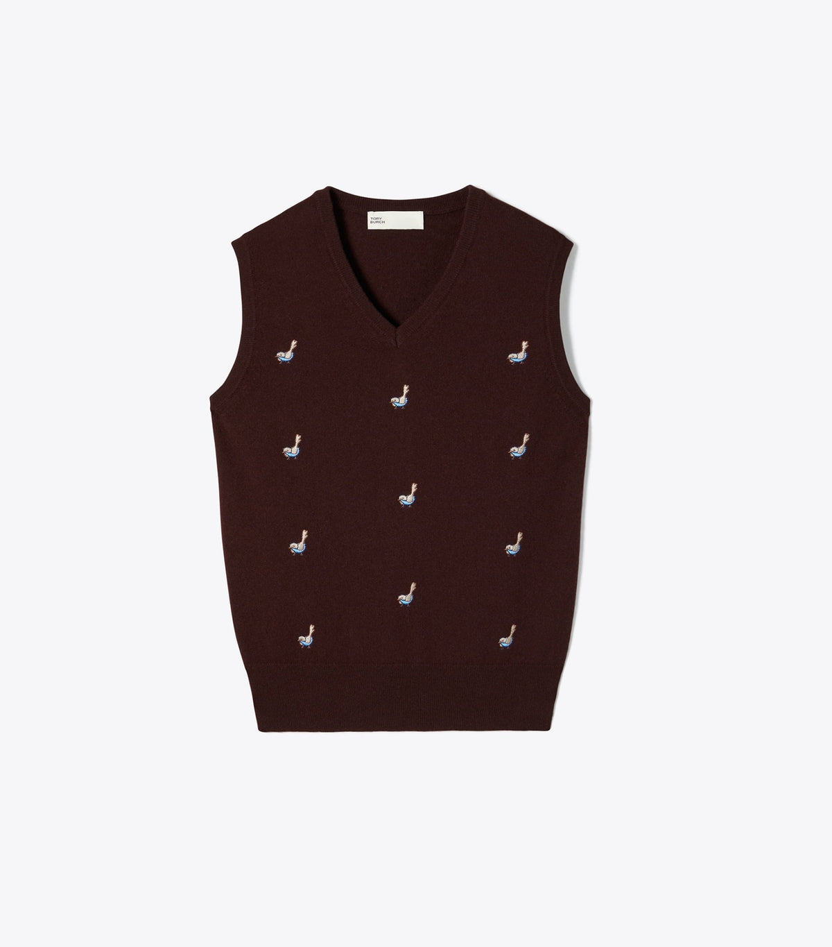 Tory Burch Smart Buy - Cashmere Birdie Sweater Vest - Dark Winterberry