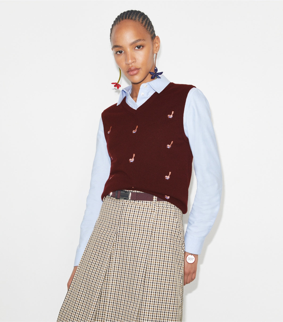 Tory Burch Smart Buy - Cashmere Birdie Sweater Vest - Dark Winterberry
