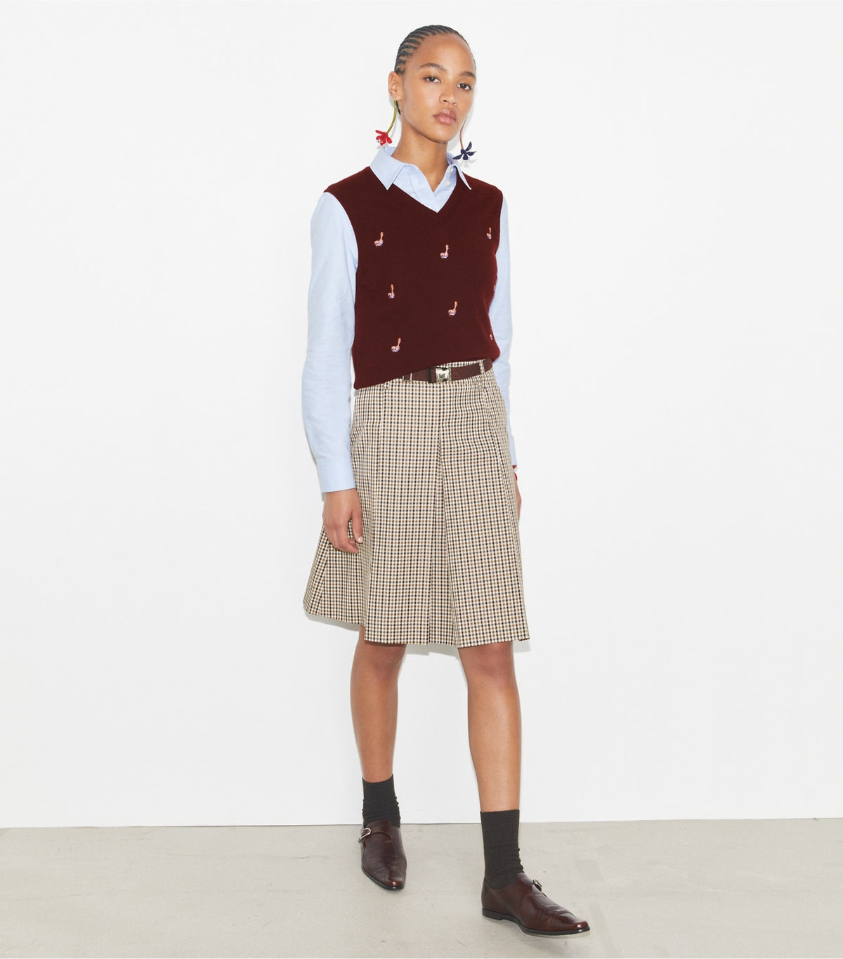 Tory Burch Smart Buy - Cashmere Birdie Sweater Vest - Dark Winterberry