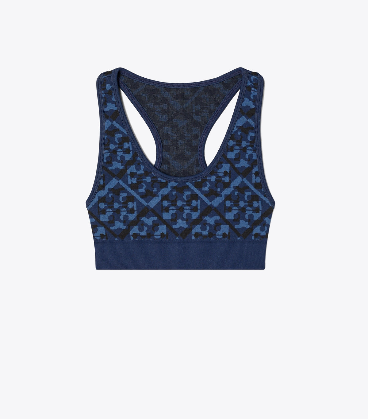Tory Burch Popular - Prismatic T Monogram Jacquard Seamless Bra - Dark Blue Prismatic T Monogram