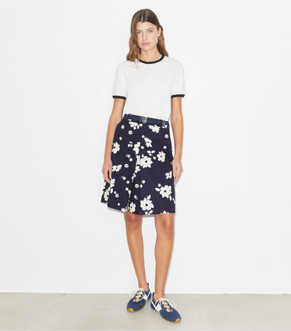 Tory Burch Deals - Pleated Golf Skirt - Medium Navy Contrast Floral