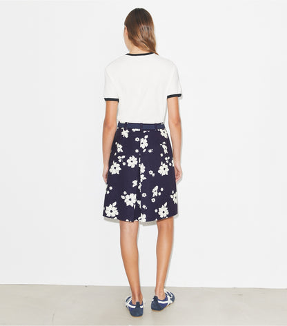 Tory Burch Deals - Pleated Golf Skirt - Medium Navy Contrast Floral