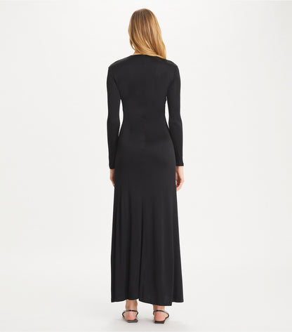 Tory Burch Best Price - Deep U-Neck Jessa Viscose Dress - Black
