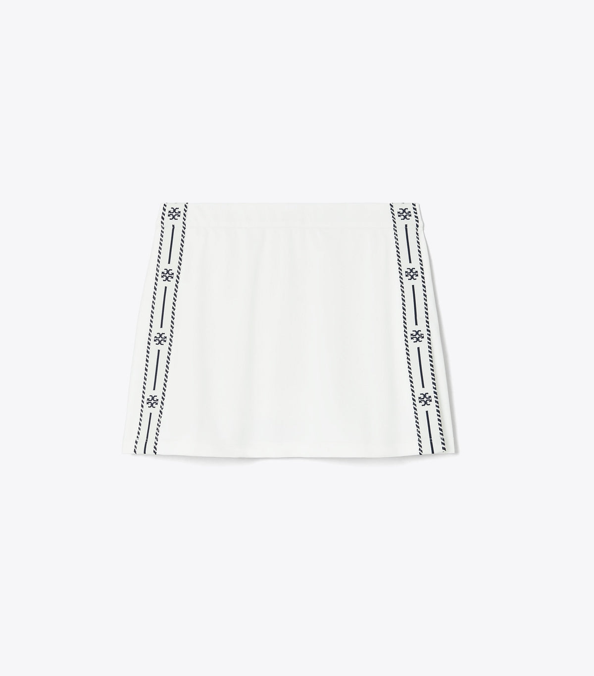 Tory Burch Discount - Tech Piqué Logo Stripe Tennis Skirt - Snow White