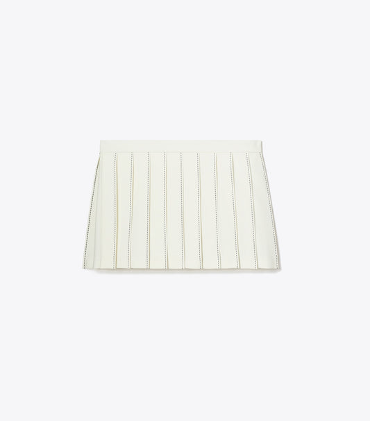 Tory Burch New - Pick Stitch Pleated Skirt - Snow White