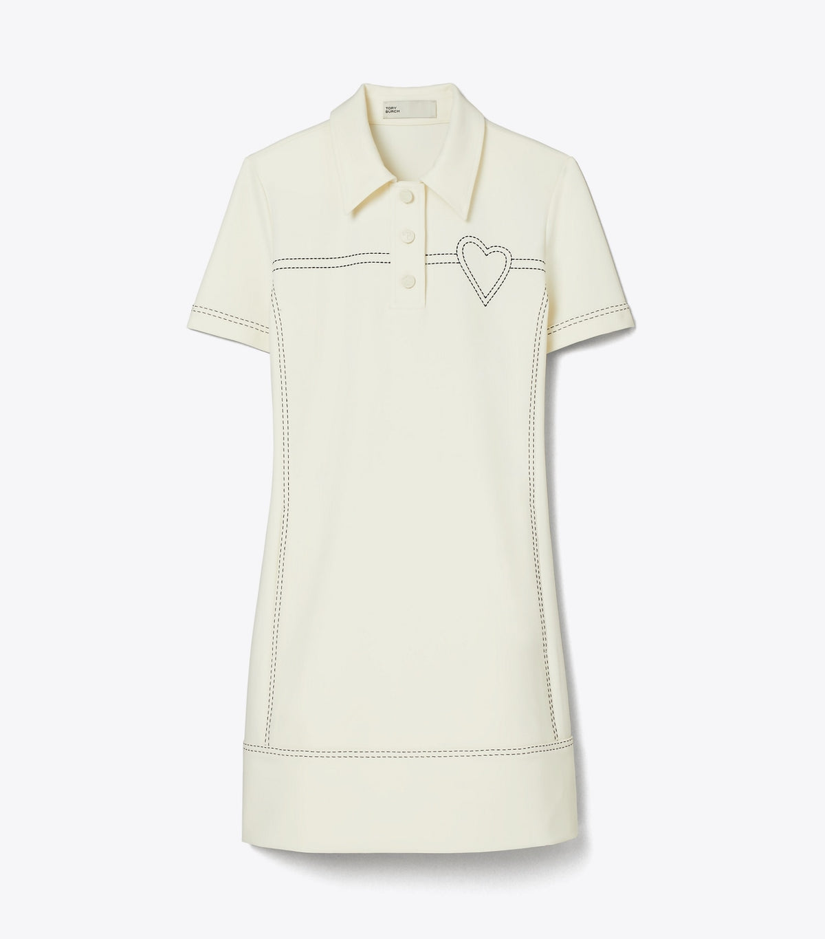 Tory Burch Latest - Pick Stitch Stretch Polo Dress - New Ivory