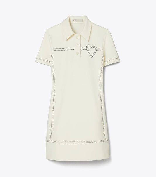 Tory Burch Latest - Pick Stitch Stretch Polo Dress - New Ivory