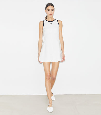 Tory Burch Special Offer - Jersey Racerback Tennis Dress - Snow White / Deep Navy