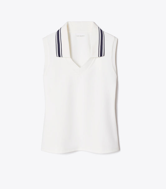 Tory Burch New - V-Neck Tennis Tank - Snow White
