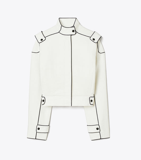 Tory Burch Trending - Cotton Bomber Jacket - Marshmallow