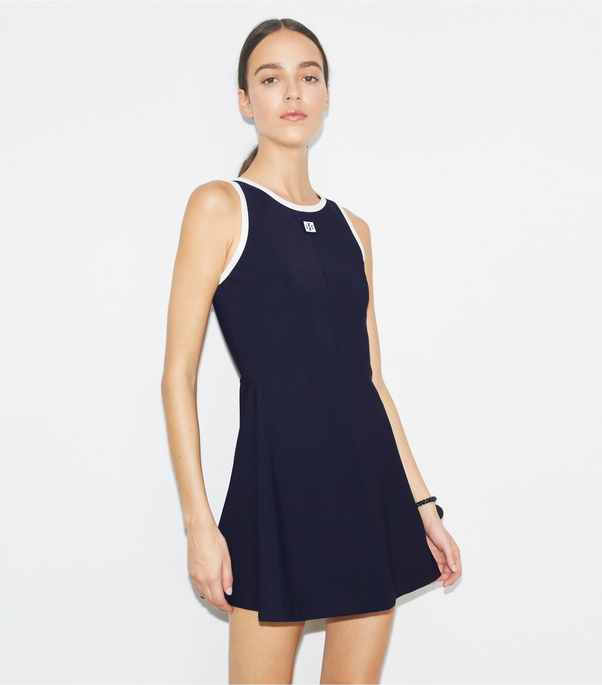Tory Burch Best Seller - Jersey Racerback Tennis Dress - Deep Navy / Snow White