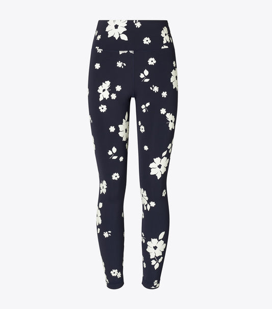 Tory Burch Special Offer - Printed Nylon Legging - Medium Navy Contrast Floral